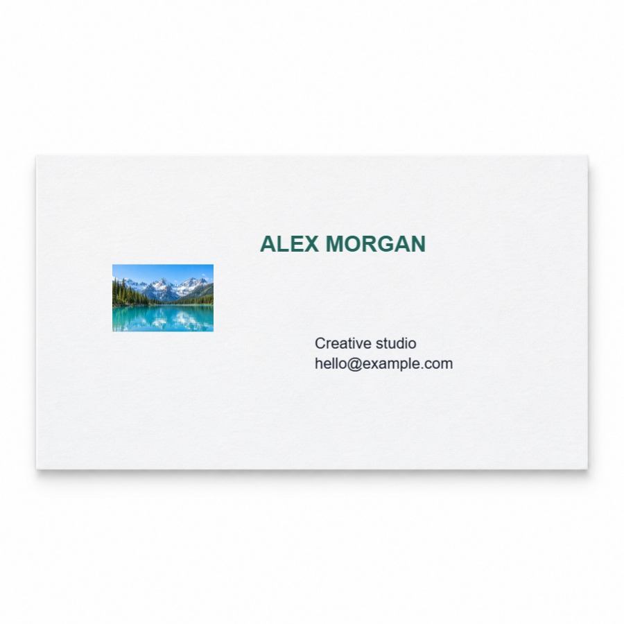 Business card - front & back - customization example