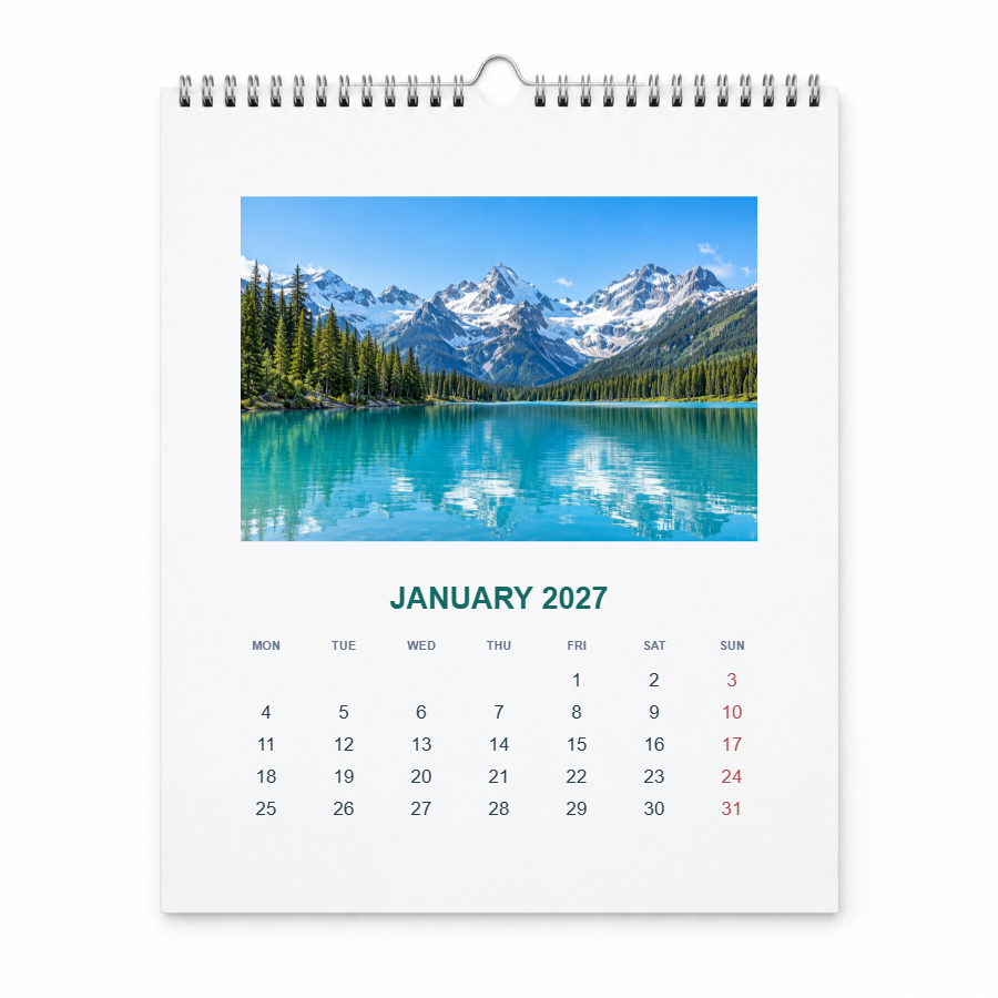 Calendar 2027 - twelve months - customization example